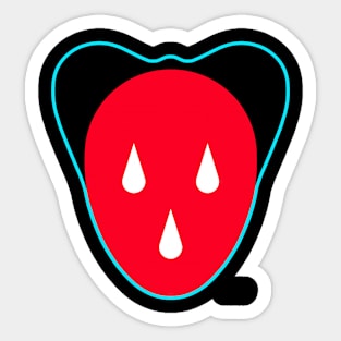 Mouse Head  Red / Black Sticker